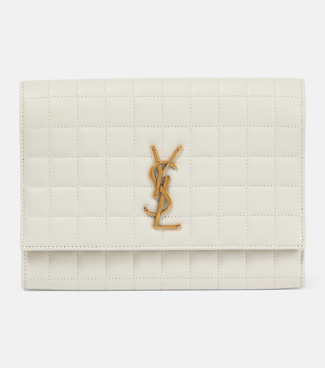 

Стеганый кожаный визитница ysl Saint Laurent, черный