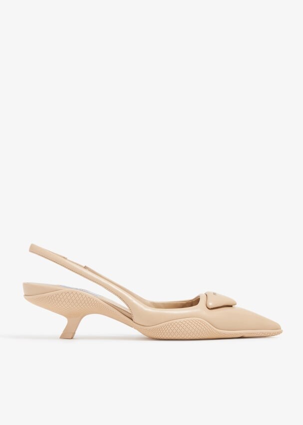

Туфли Prada Soft Padded Leather Slingback, бежевый