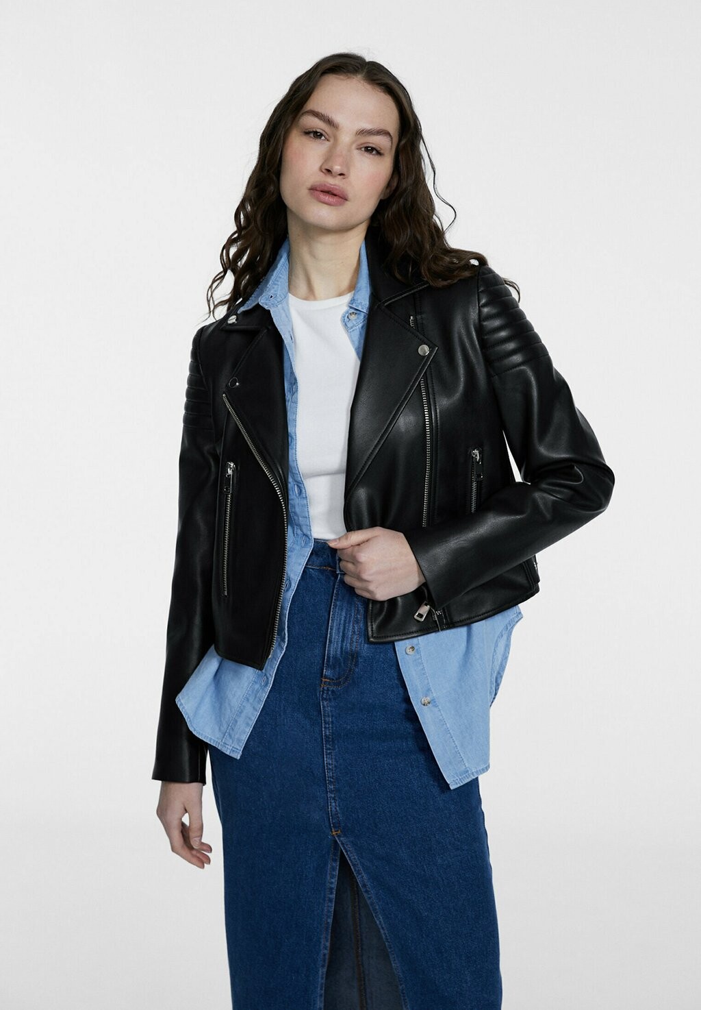 

Куртка из искусственной кожи Stradivarius