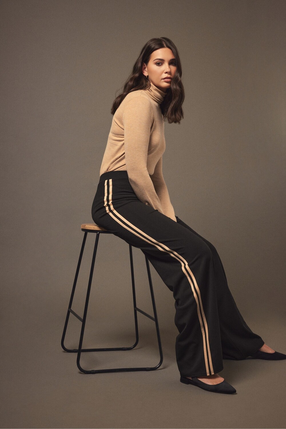 

Широкие брюки с полосками по бокам Long Tall Sally, черный