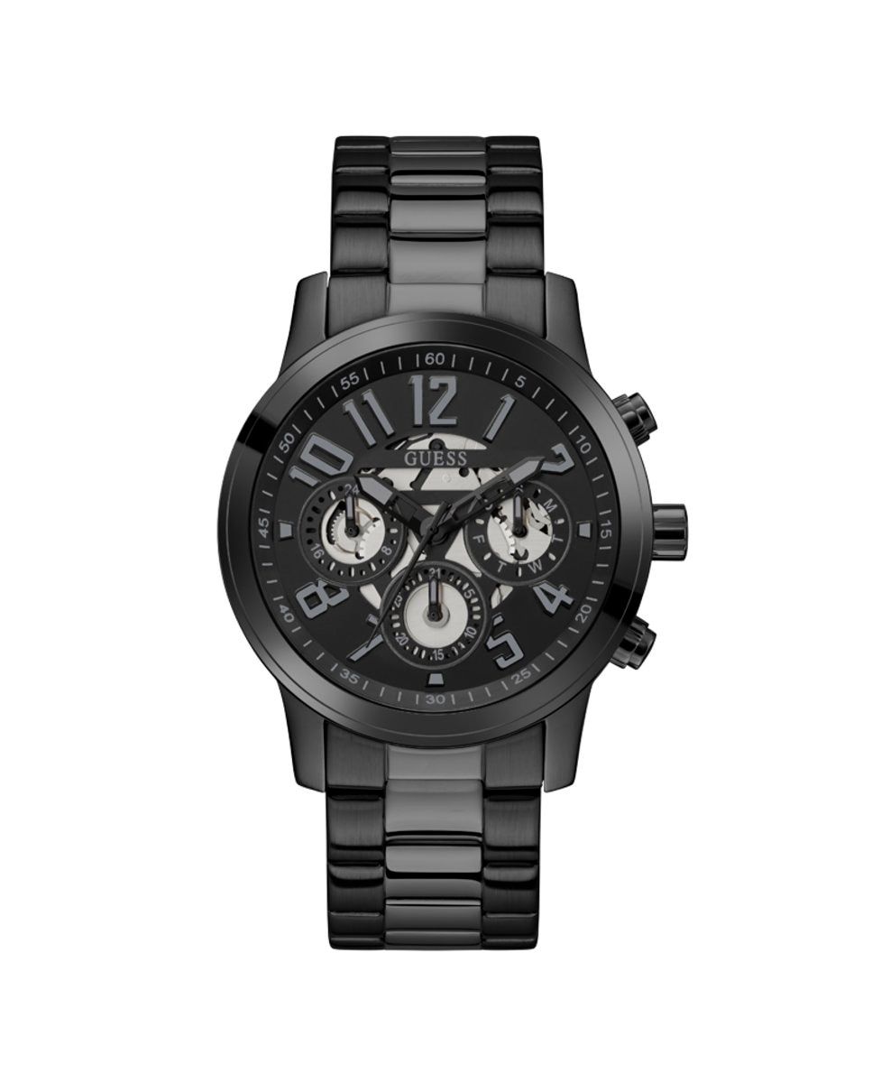 Мужские часы Parker GW0627G3 со стальным и черным ремешком Guess, черный