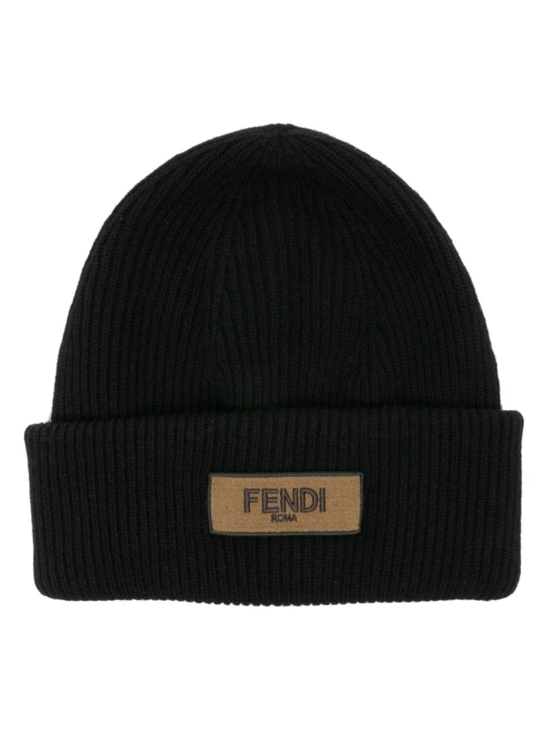 

FENDI шапка бини из вирджинской шерсти с нашивкой-логотипом, черный