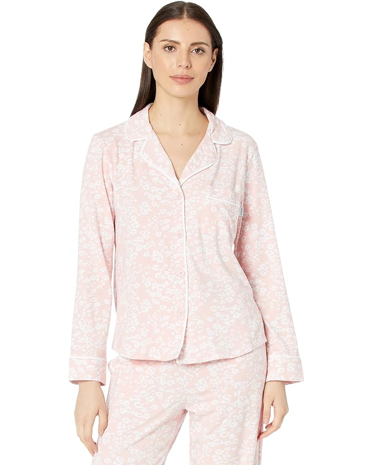 Пижамный комплект DKNY Long Sleeve Notch Collar PJ Set, цвет Blush Animal