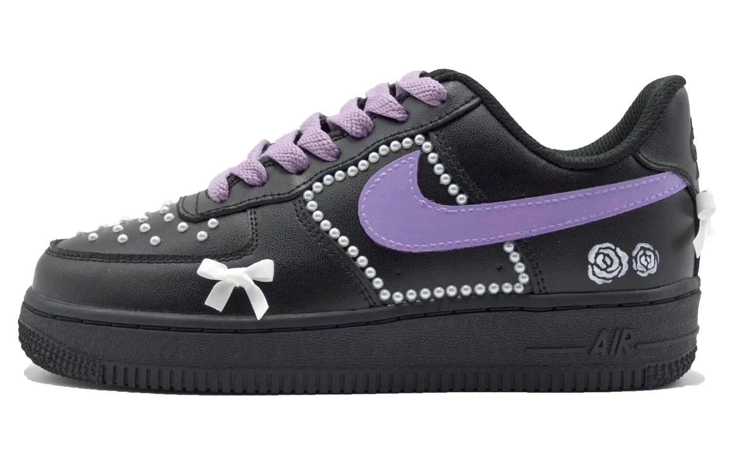 

Кроссовки Nike Air Force 1 Skateboarding Shoes Women's Low-top Purple, черный
