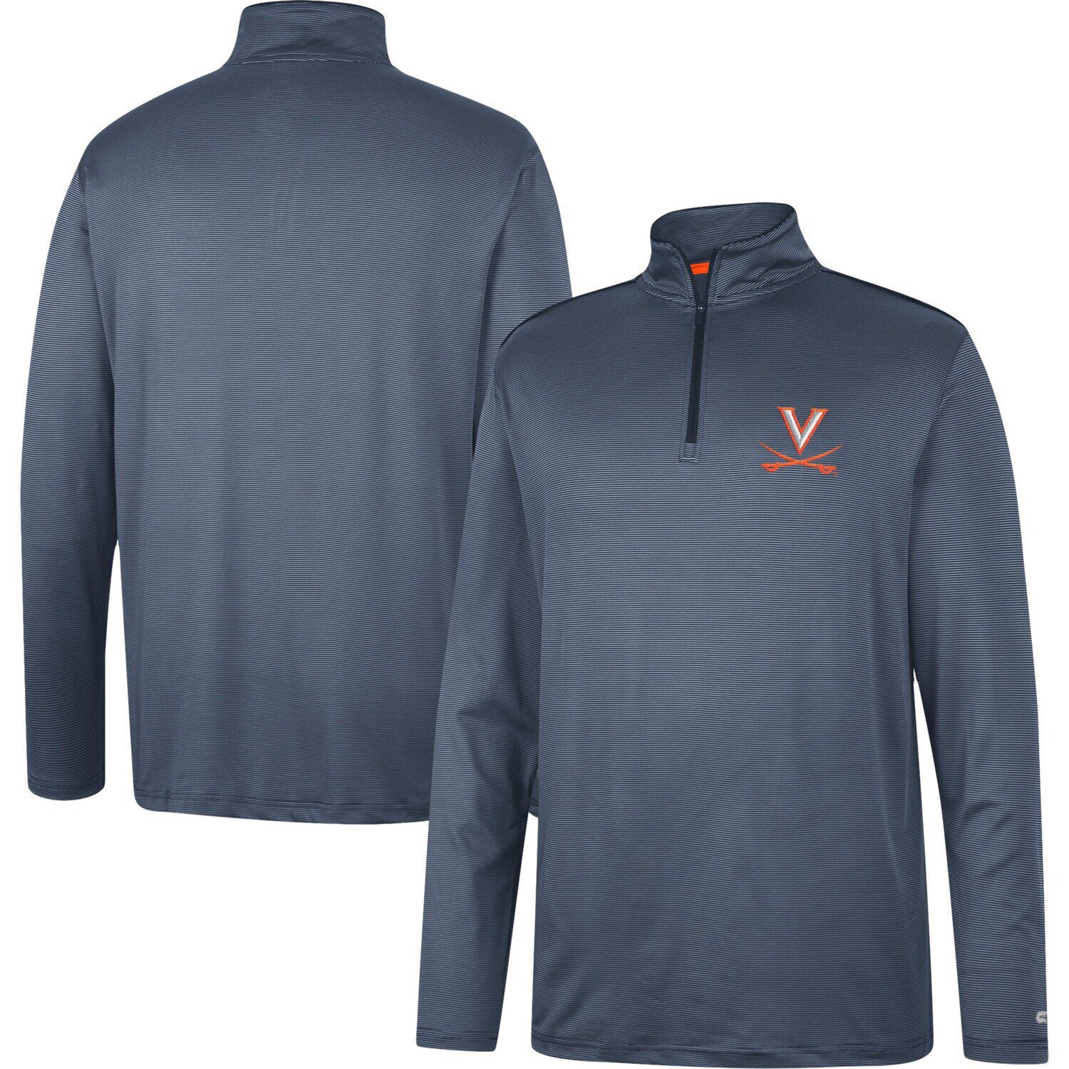 

Мужская темно-синяя ветровка с молнией до четверти и логотипом Virginia Cavaliers Colosseum