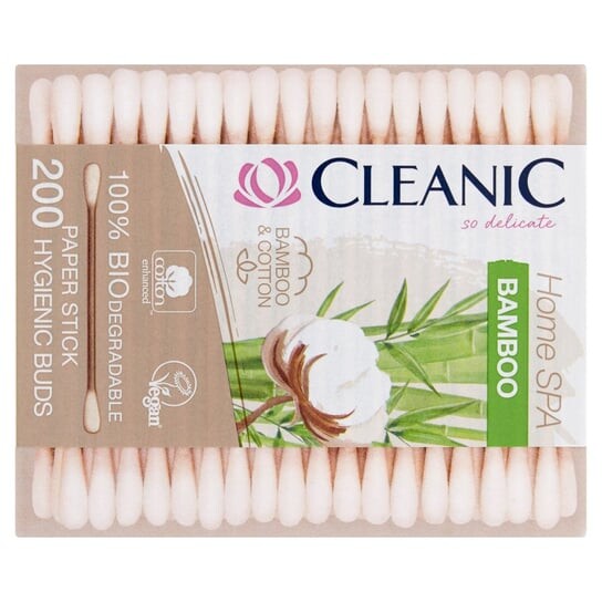 

Бамбуковые ватные палочки, 200 шт. Cleanic