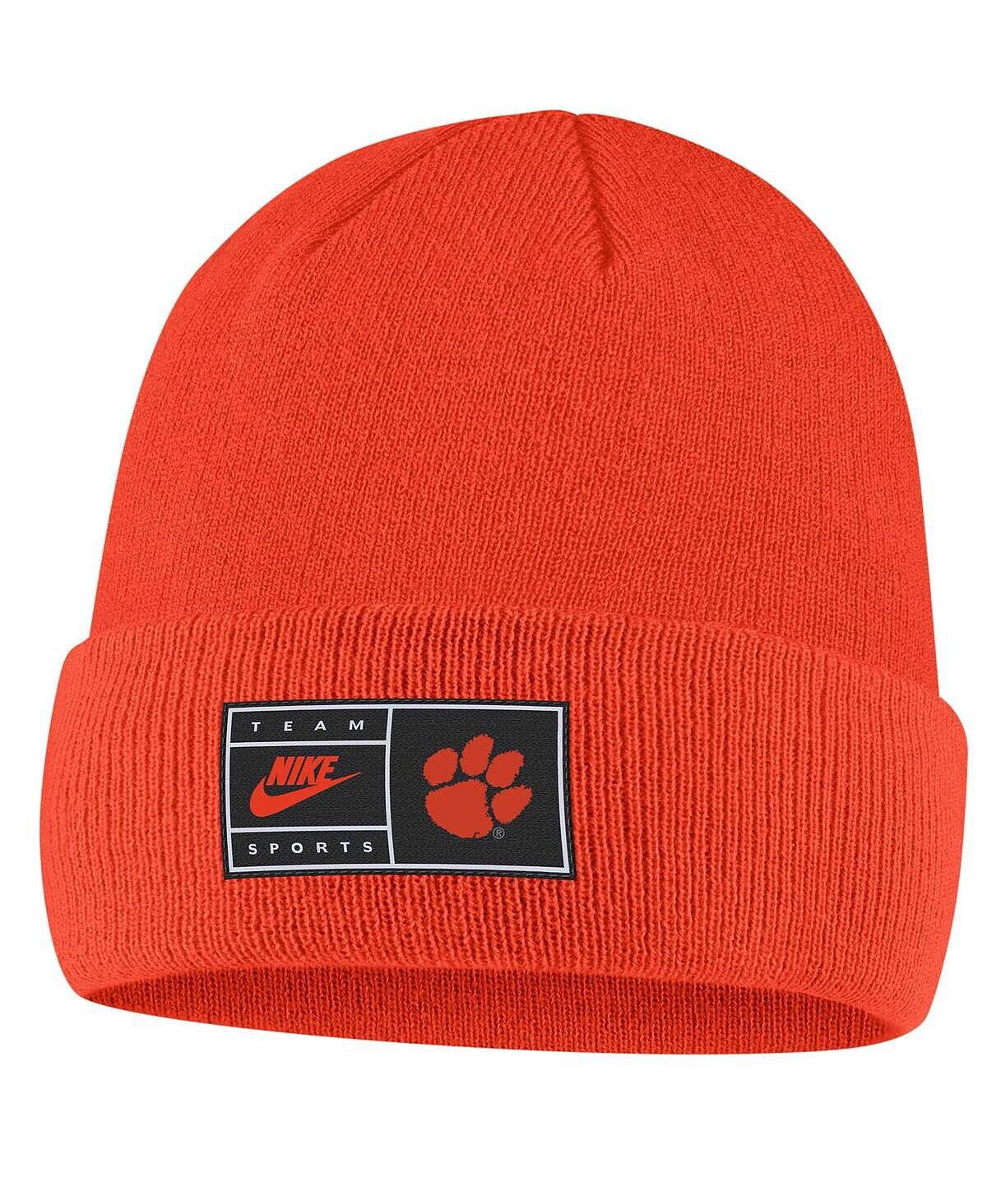 

Мужская оранжевая вязаная шапка с манжетами Clemson Tigers Nike