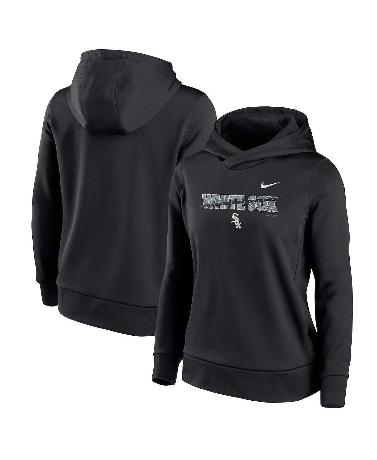

Женский черный пуловер с капюшоном Chicago White Sox Club Angle Performance Nike, черный