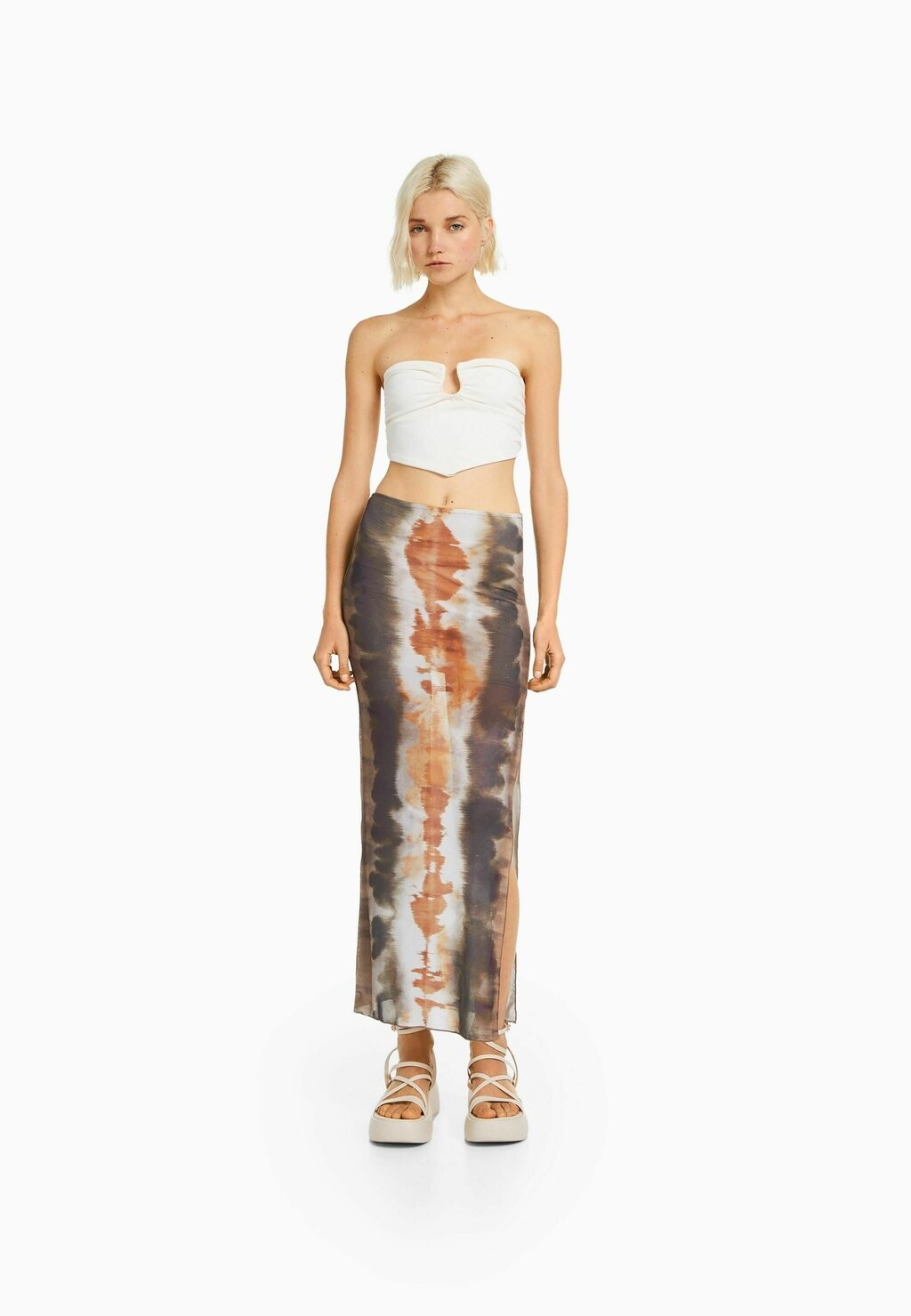 

Юбка длинная Bershka, коричневый