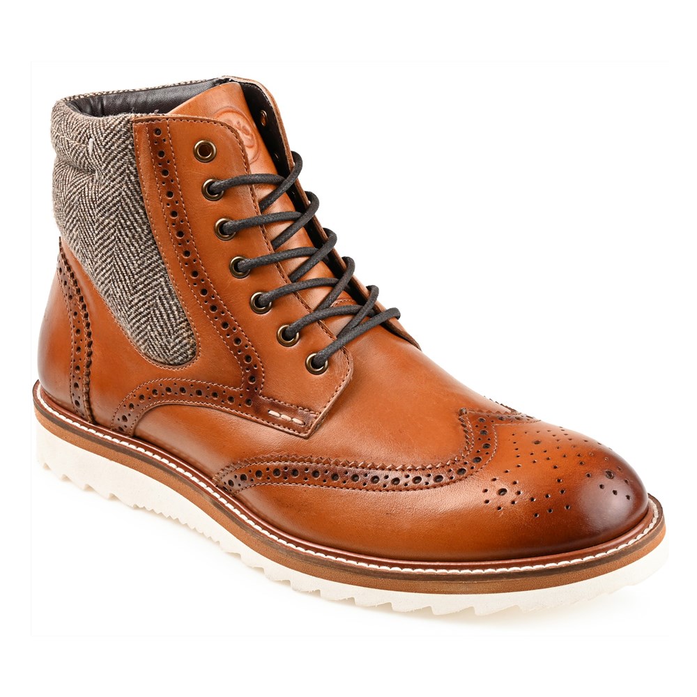 Мужские ботинки Rockland Wing Tip Thomas & Vine, цвет cognac leather