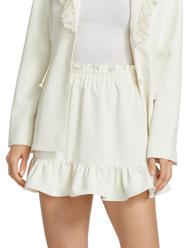 Мини-юбка Barton с рюшами Loveshackfancy, цвет Antique White