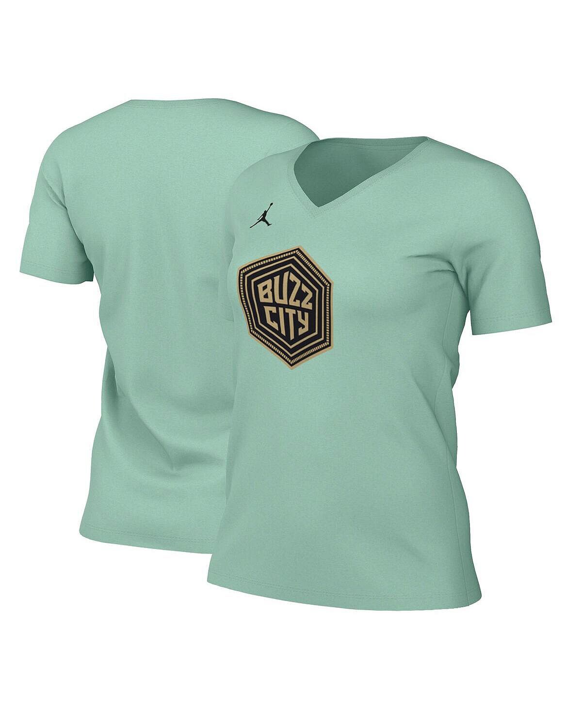 

Женская мятная футболка Charlotte Hornets 2022/23 City Edition Essential с V-образным вырезом Nike, Зеленый