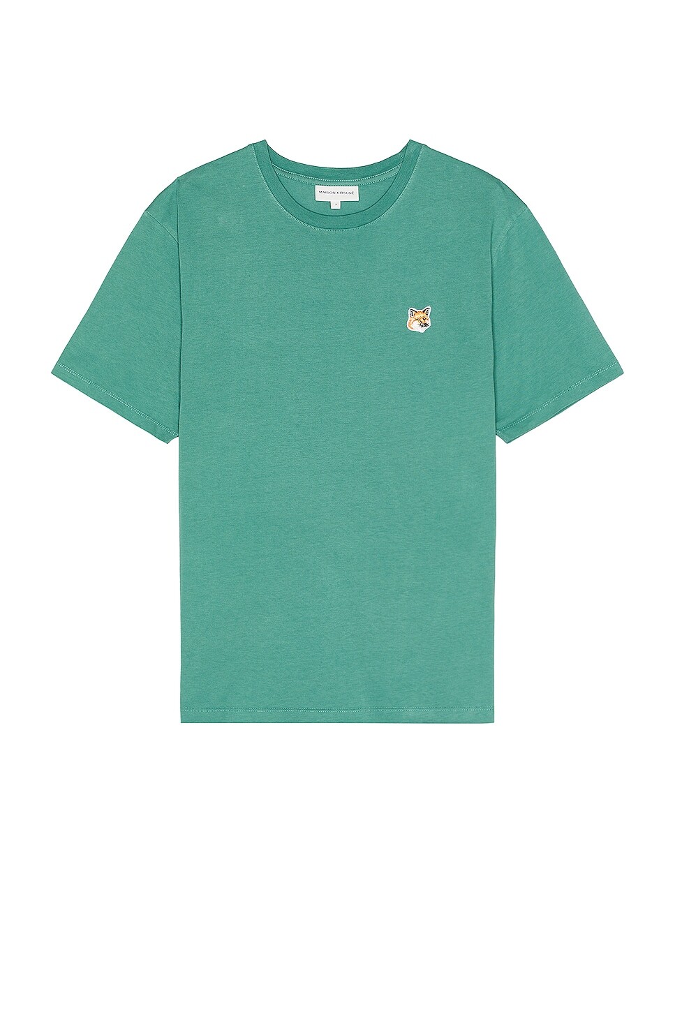 

Футболка Maison Kitsune Fox Head Patch Regular, цвет Teal Grey