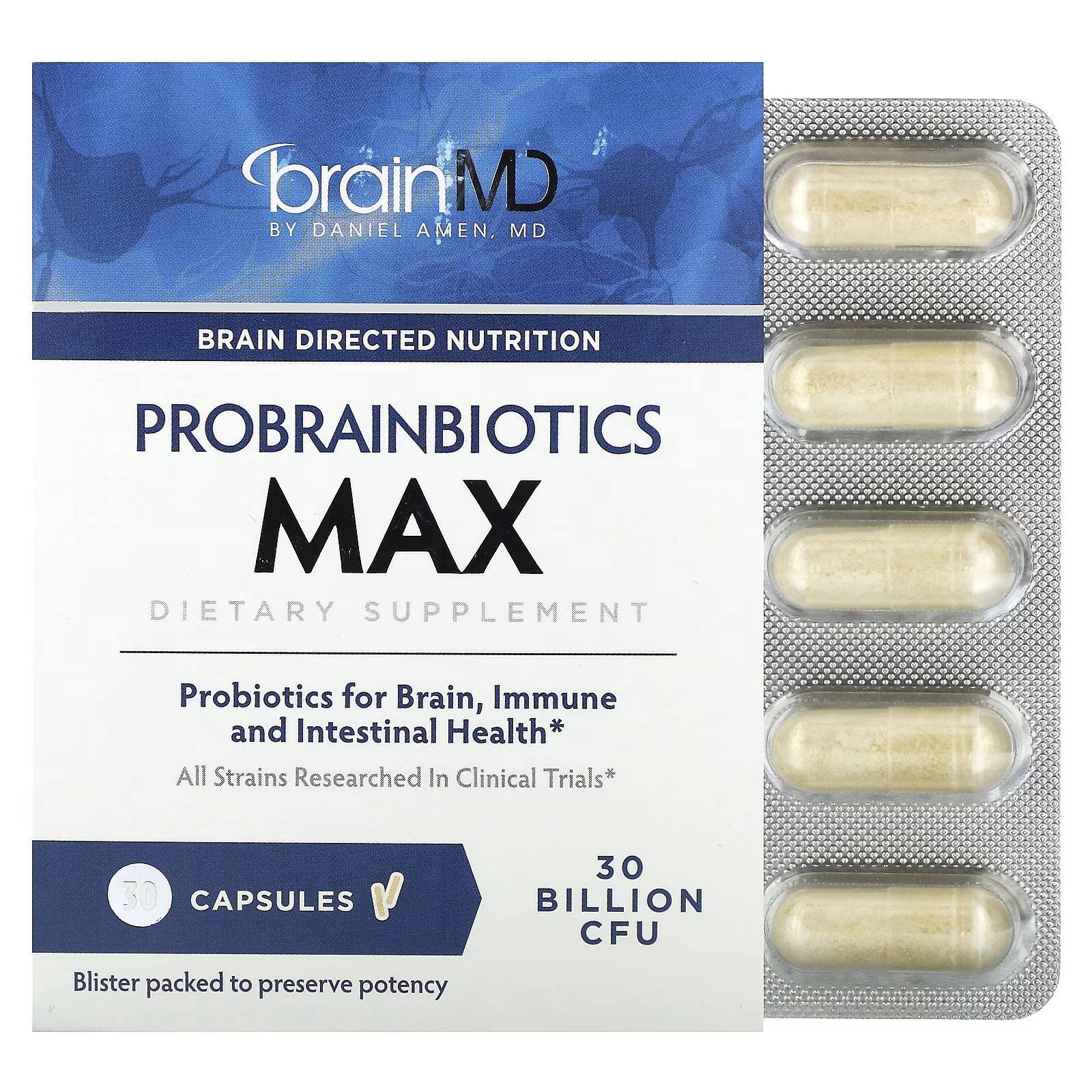 цена Пробейнбиотики BrainMD, 30 капсул