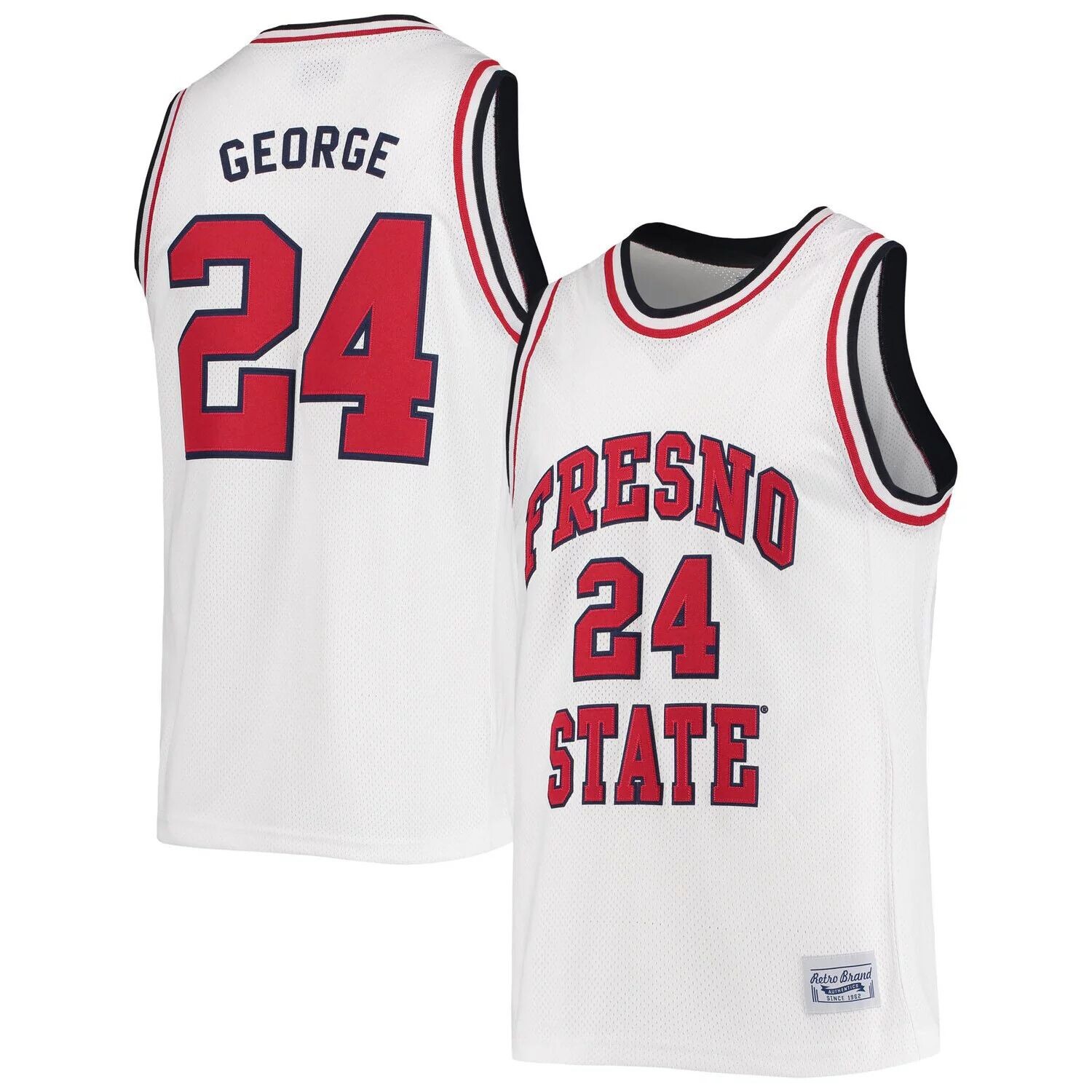 

Мужская оригинальная ретро-марка Paul George White Fresno State Bulldogs памятная классическая баскетбольная майка