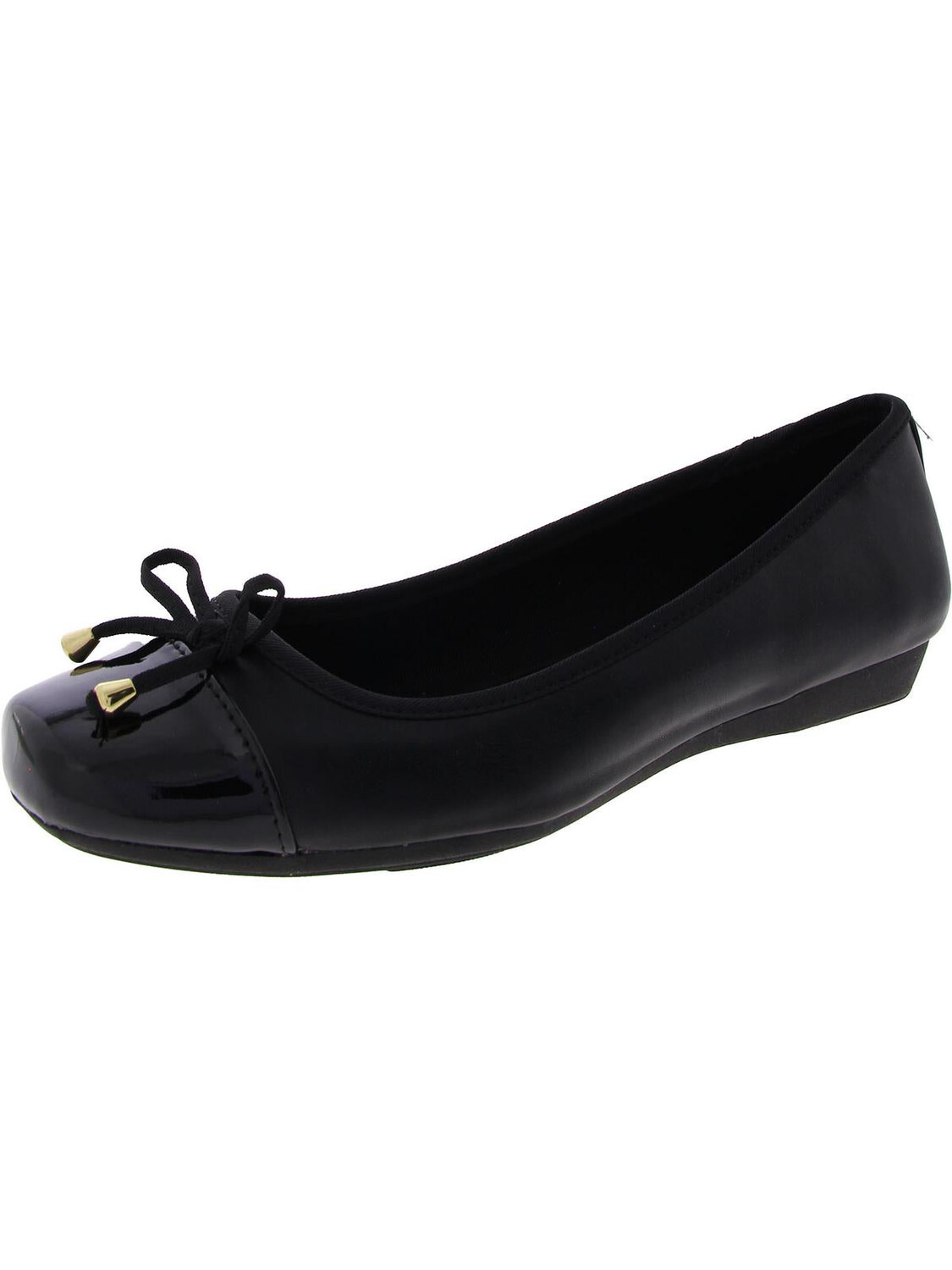 Женские балетки без шнуровки из искусственной кожи Anne Klein, цвет Black Pu