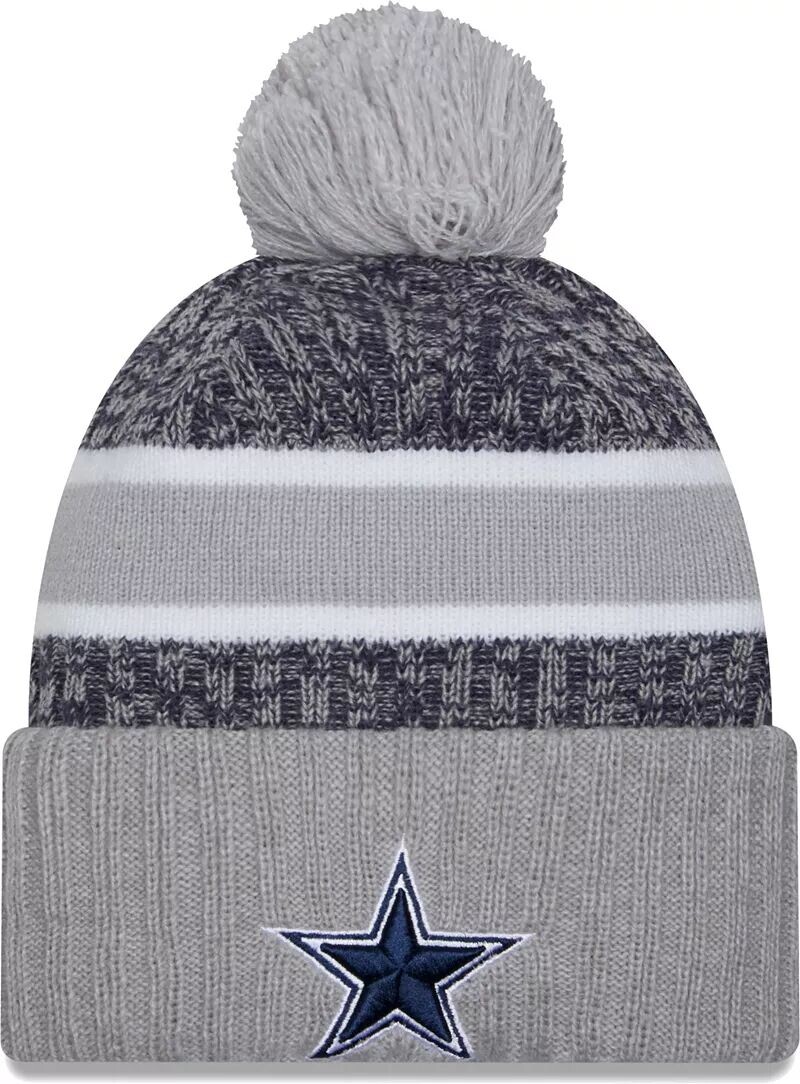 

Женская вязаная шапка New Era Dallas Cowboys 2023 с боковой линией