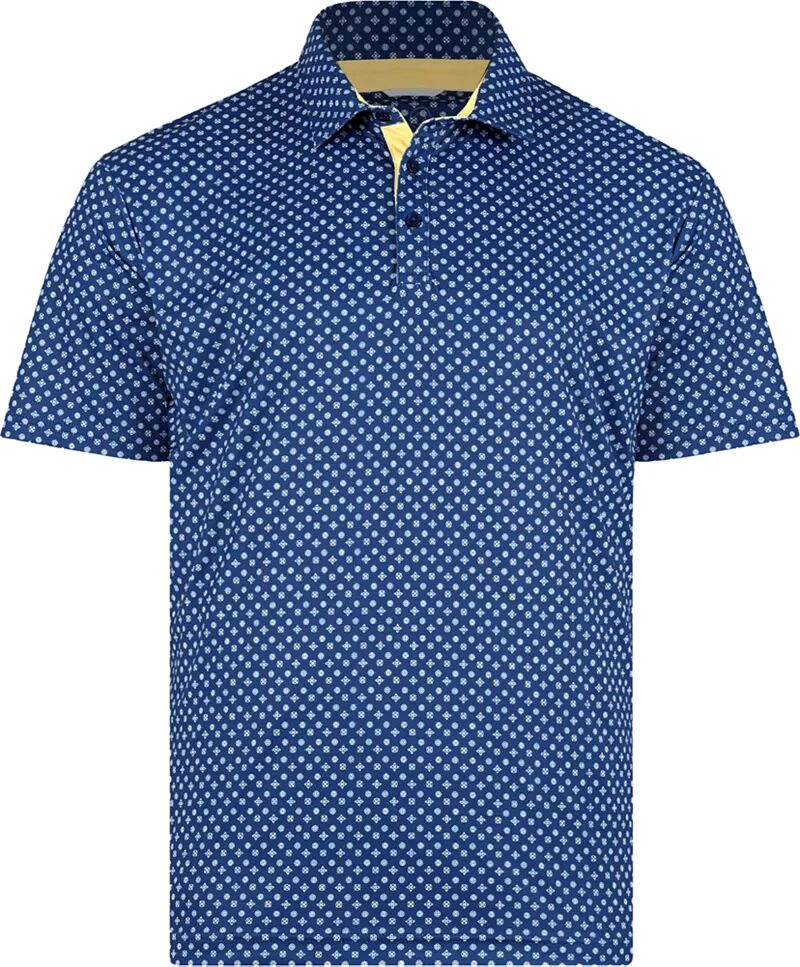 Мужская рубашка-поло для гольфа Swannies Hazelwood, темно-синий/лимонный
