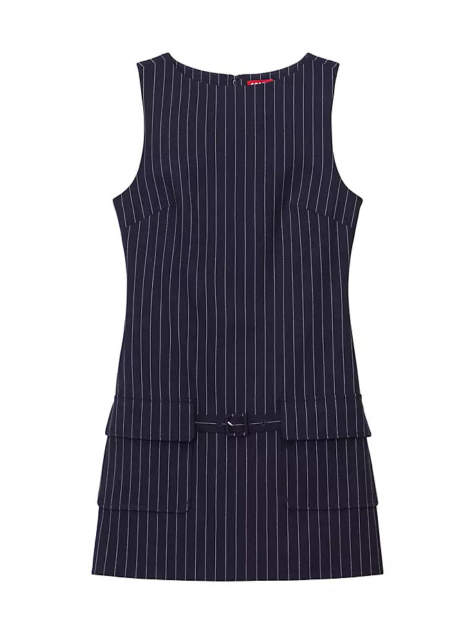 

Мини-платье Sheila в тонкую полоску Staud, цвет navy pinstripe