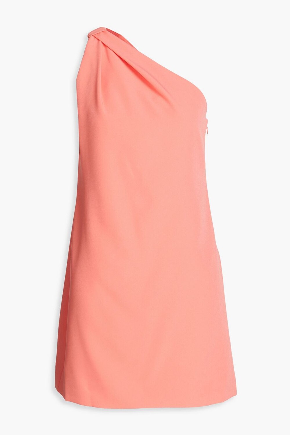 

Платье мини из крепа на одно плечо HALSTON, коралловый, Красный
