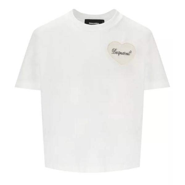 

Футболка boxy fit heart t-shirt Dsquared2, белый