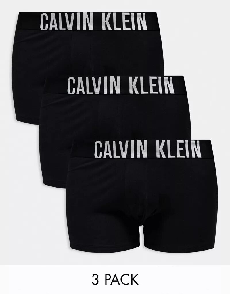 

Черные хлопковые трусы-стрейч Calvin Klein Plus Intense Power, 3 шт