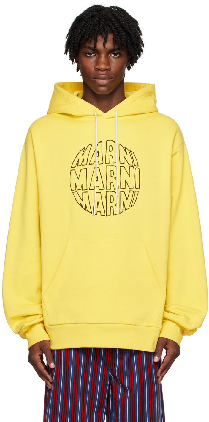 

Желтый худи с принтом Marni