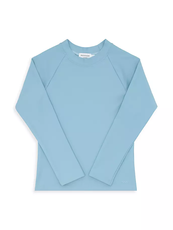 

Купальник-рашгард в мелкую клетку для маленьких девочек и девочек Minnow Swim, синий