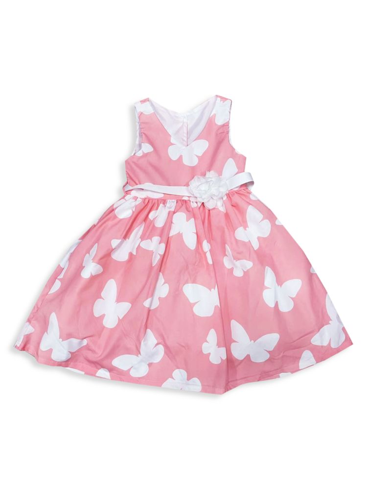 Платье-бабочка для маленьких девочек и девочек Joe-Ella, розовый многоярусное платье с рюшами для маленьких девочек и девочек joe ella красный