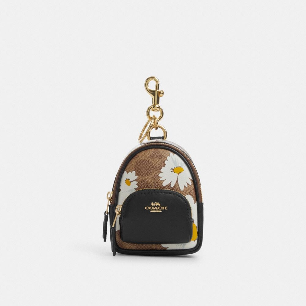 

Мини-рюкзак-сумка Court Charm COACH, цвет gold/tan multi