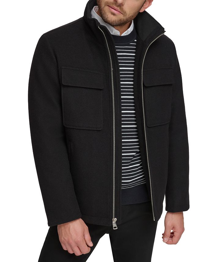цена Мужская хипстерская куртка на молнии во всю длину с капюшоном на молнии Calvin Klein, черный