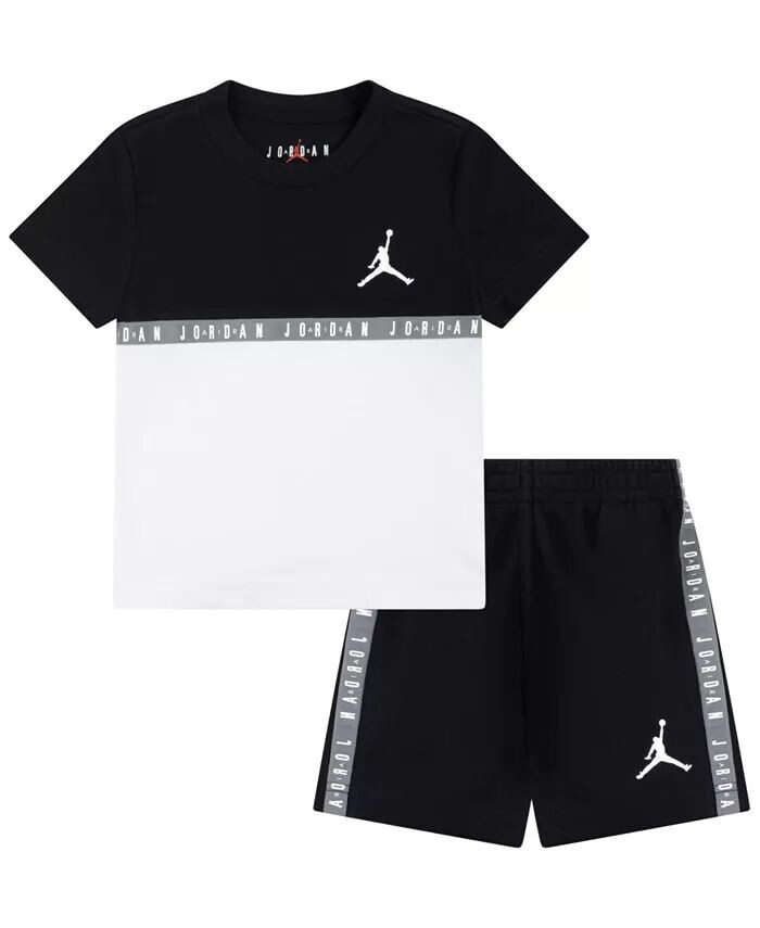 

Комплект из футболки и шорт с блокированной тесьмой Little Boys Jumpman Jordan, черный