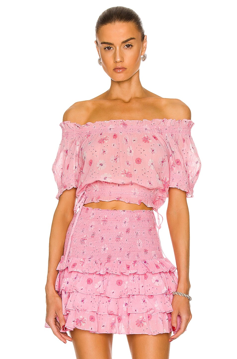 

Топ Loveshackfancy Rosalinda Crop, цвет Coral Blaze