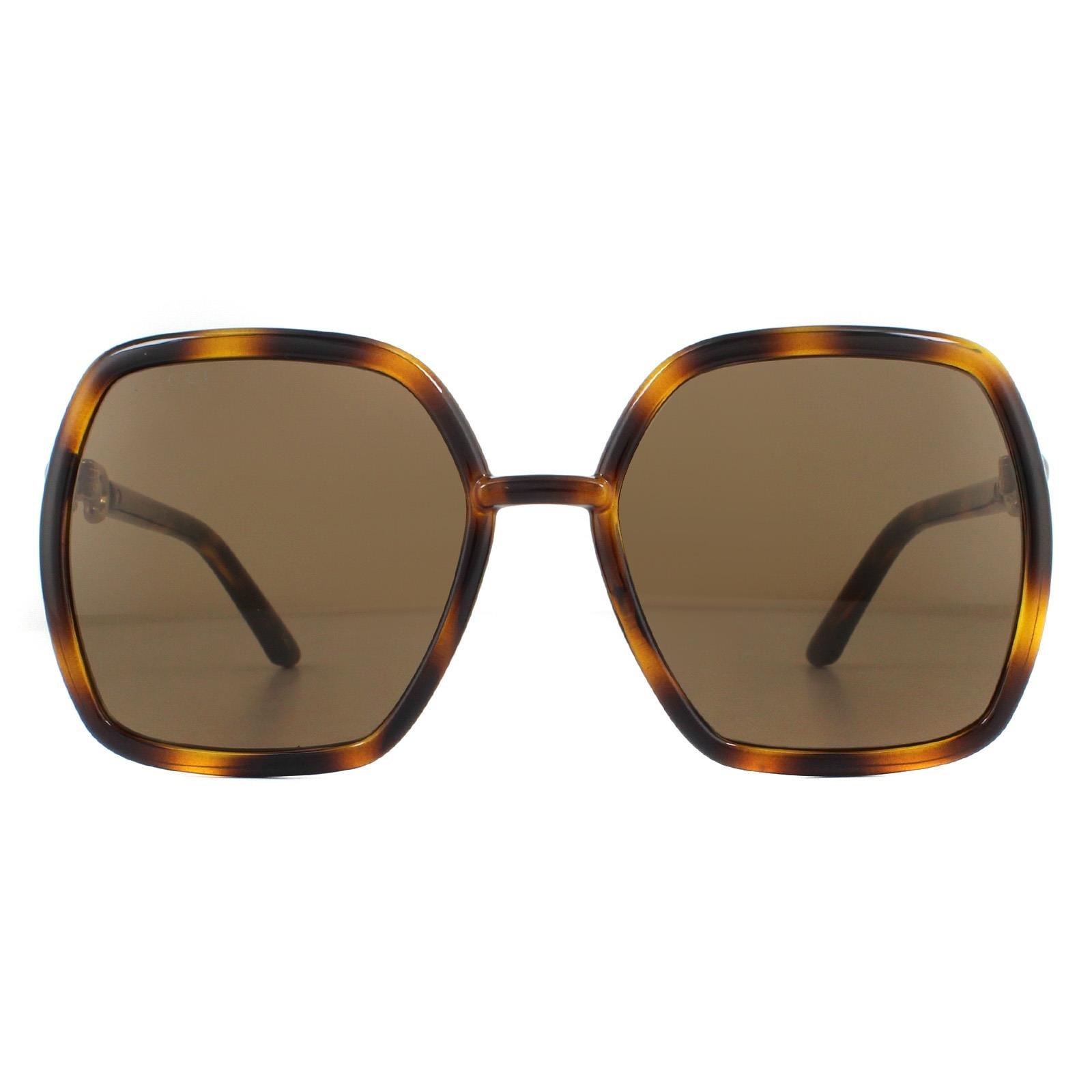 Солнцезащитные очки Square Havana и золотисто-коричневые Gucci, коричневый солнцезащитные очки chloé золотисто золотисто коричневые