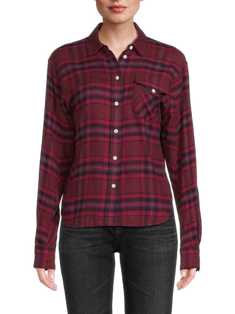 

Клетчатая рубашка Jonah Rag & Bone, цвет Burgundy Multi