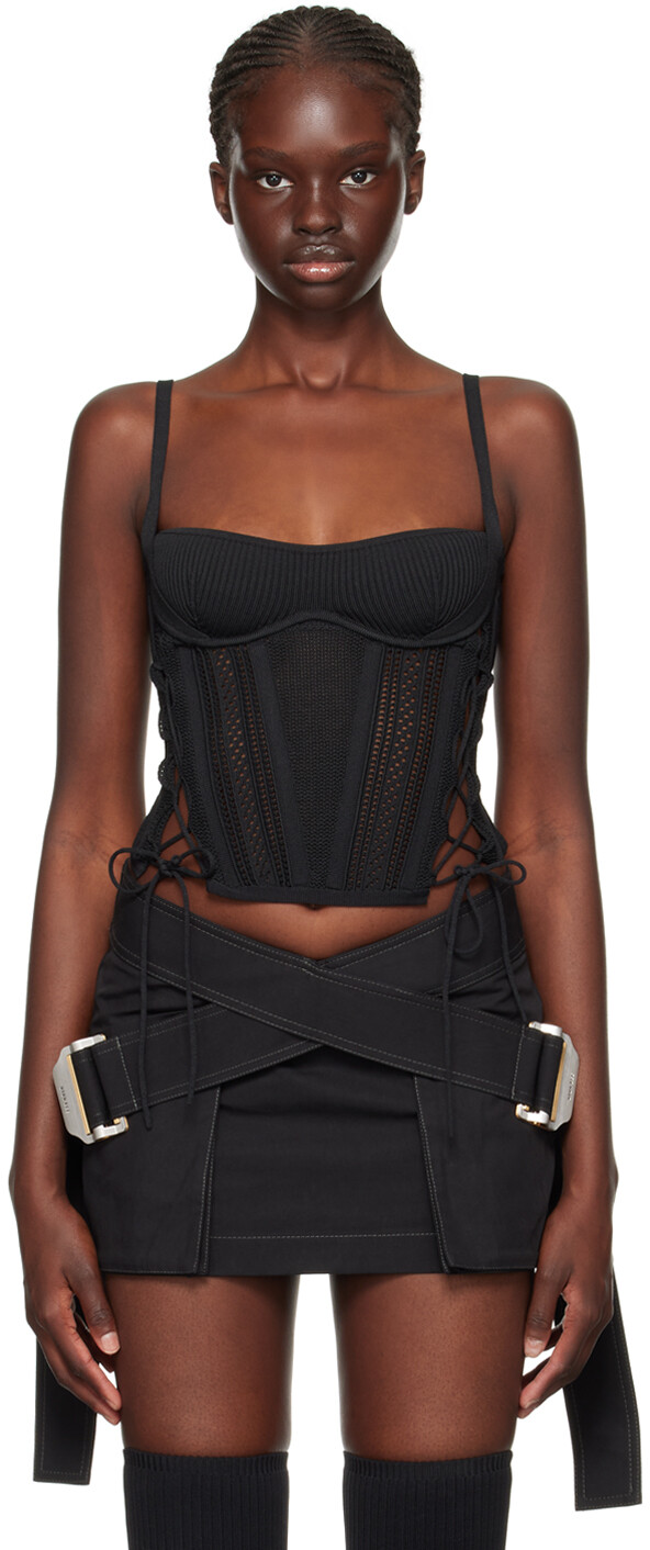 

Черная кружевная майка Dion Lee