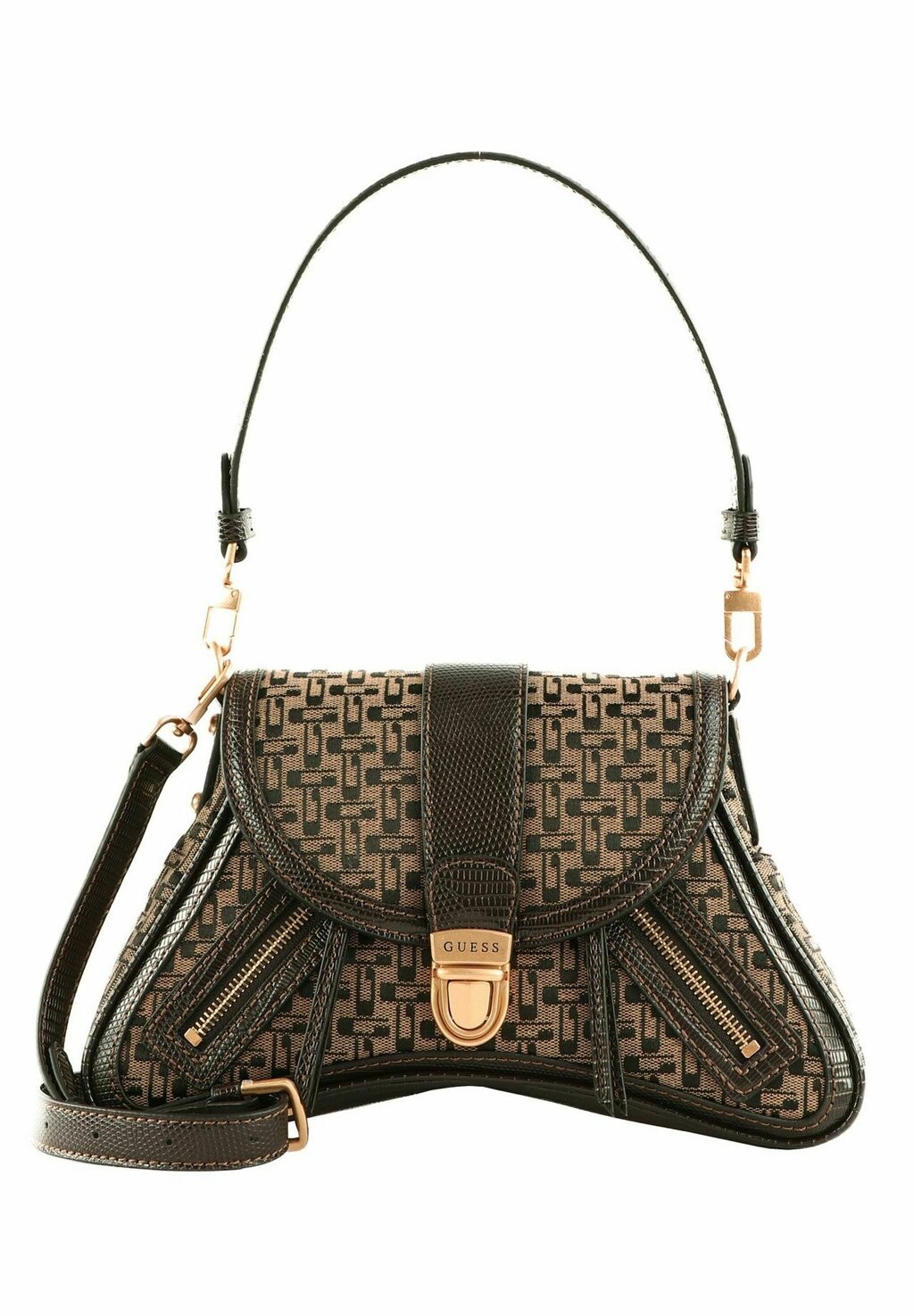 

Сумка BELLE VINTAGE FLAP Guess, коричневый логотип