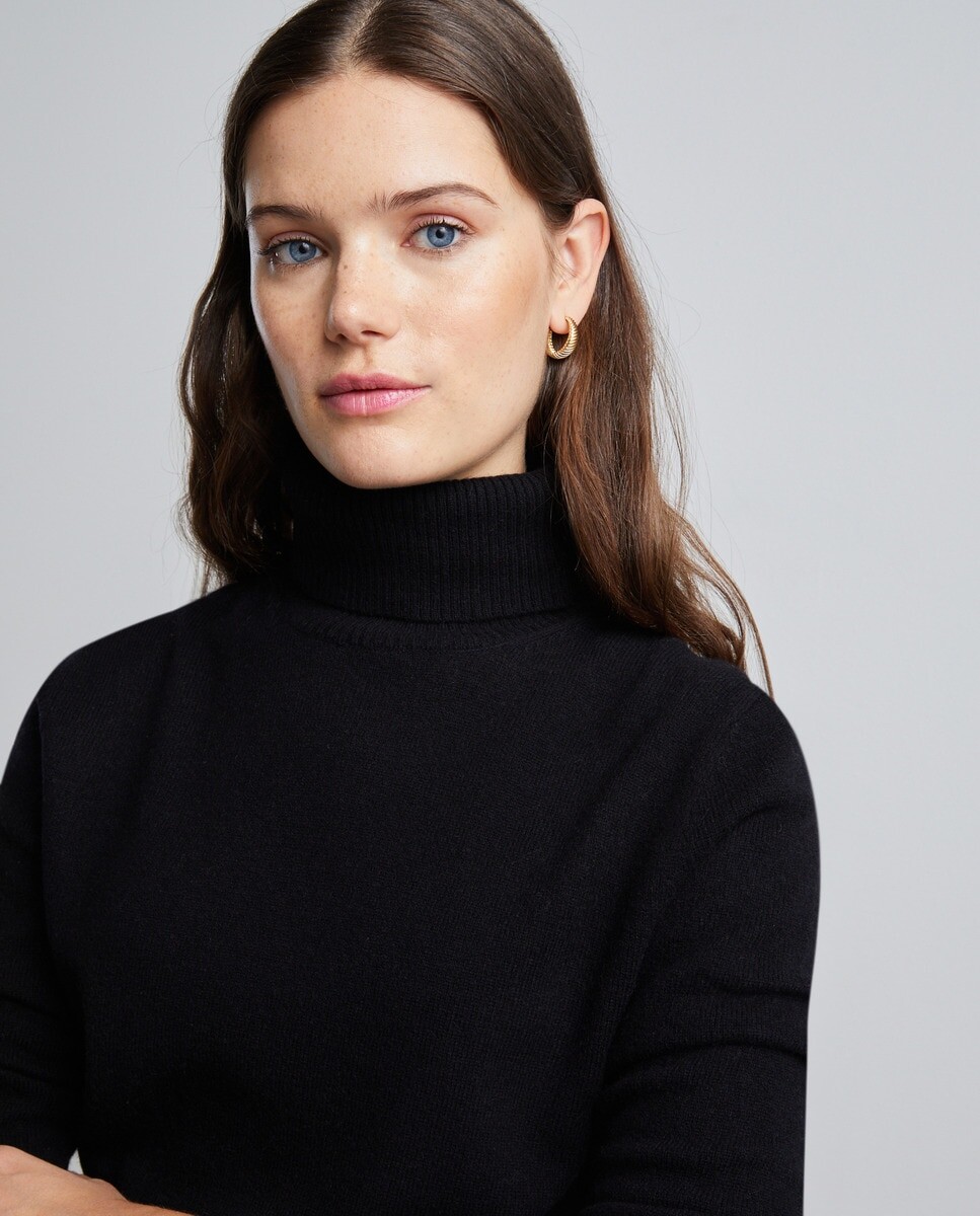 

Женский кашемировый шерстяной свитер на ощупь Easy Wear, черный