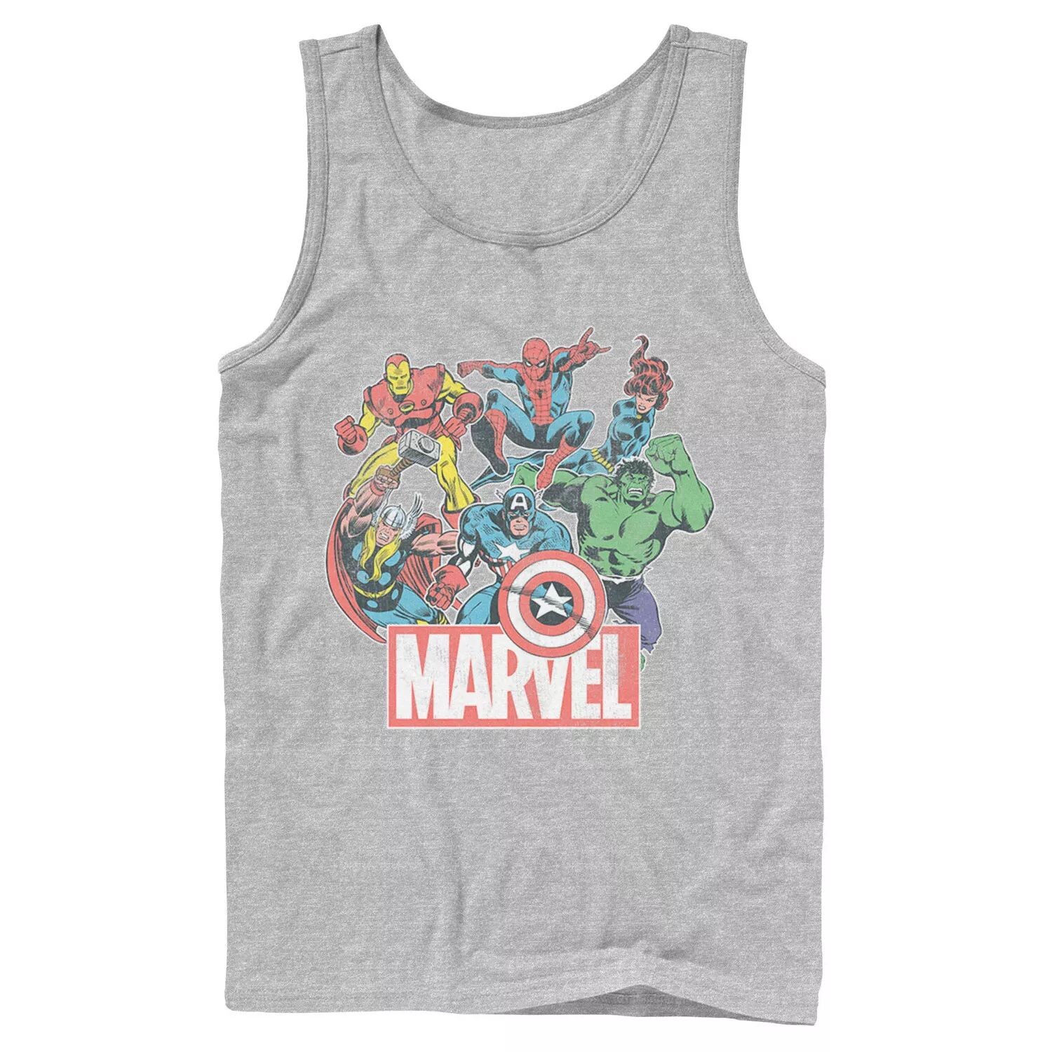 

Мужская винтажная майка Marvel Avengers Team в стиле ретро и комиксов Licensed Character