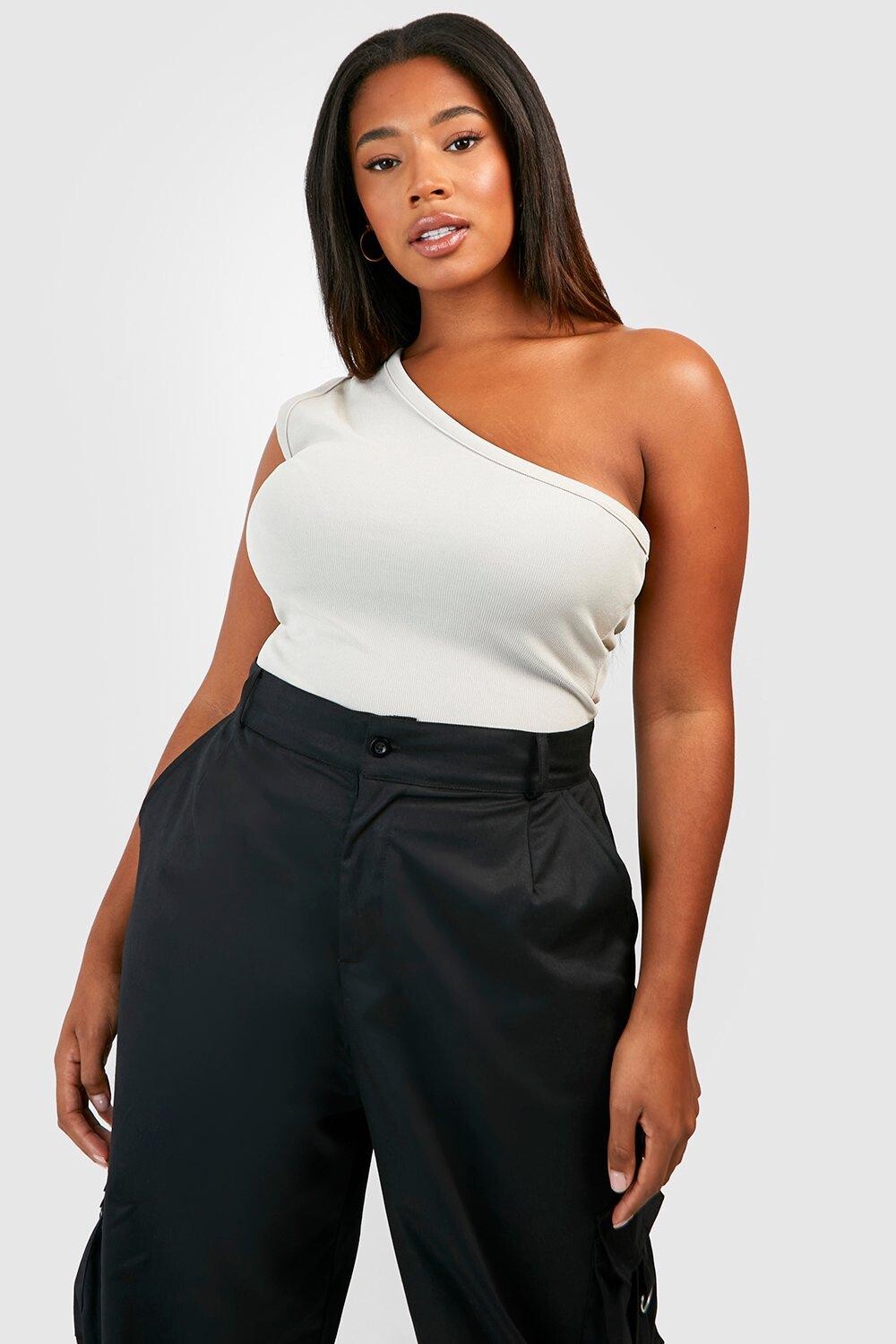 

толстый топ на одно плечо Boohoo, серый