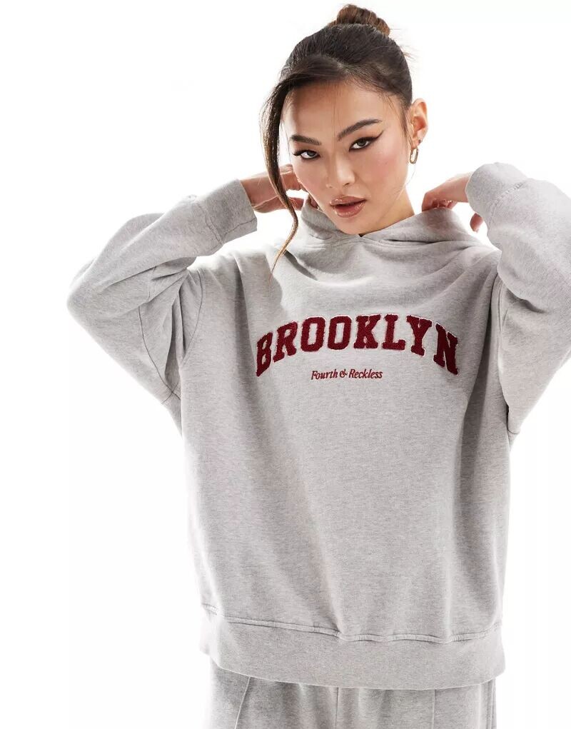

Темно-серая худи для отдыха 4th & Reckless с надписью Brooklyn