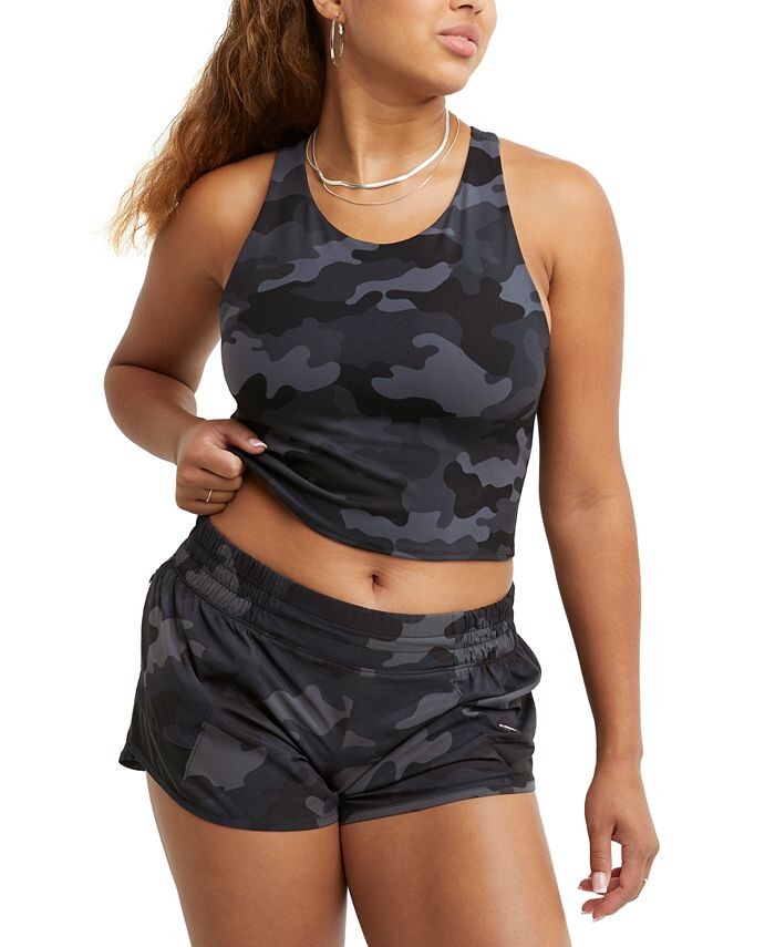 

Женский укороченный топ Soft Touch с принтом-борцовкой Champion, цвет Camo Black