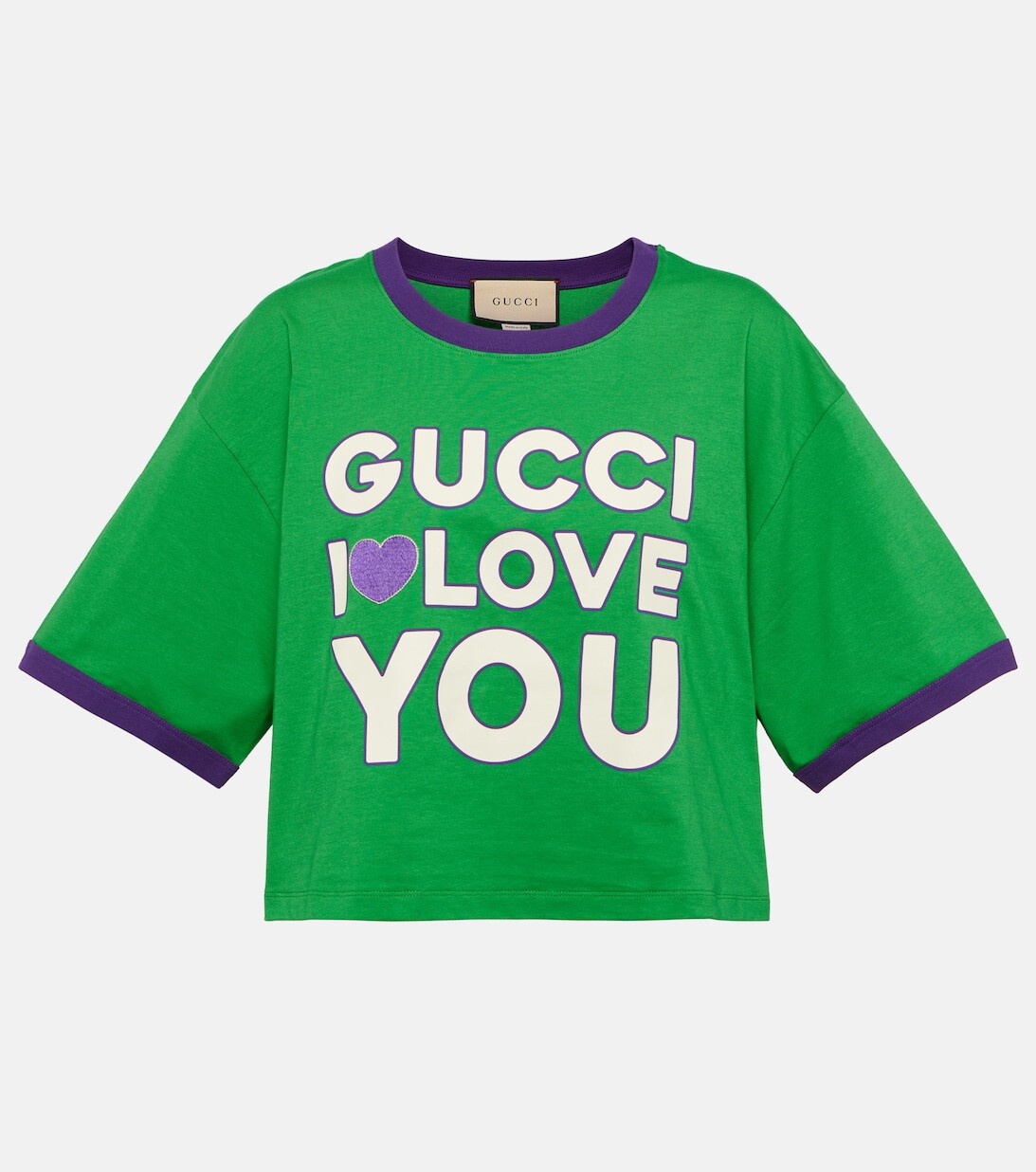 

Футболка из хлопкового джерси с принтом GUCCI, зеленый