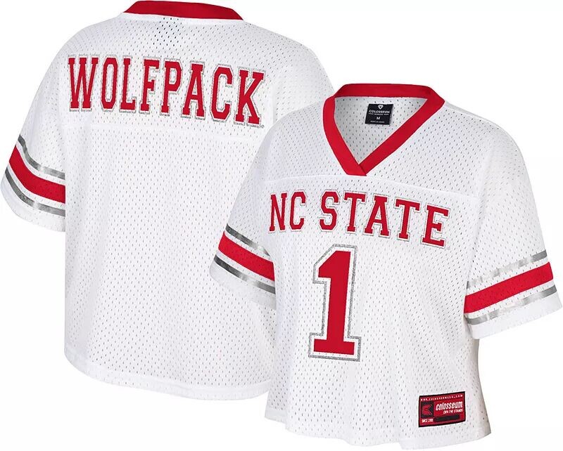 

Colosseum Женская белая укороченная майка NC State Wolfpack
