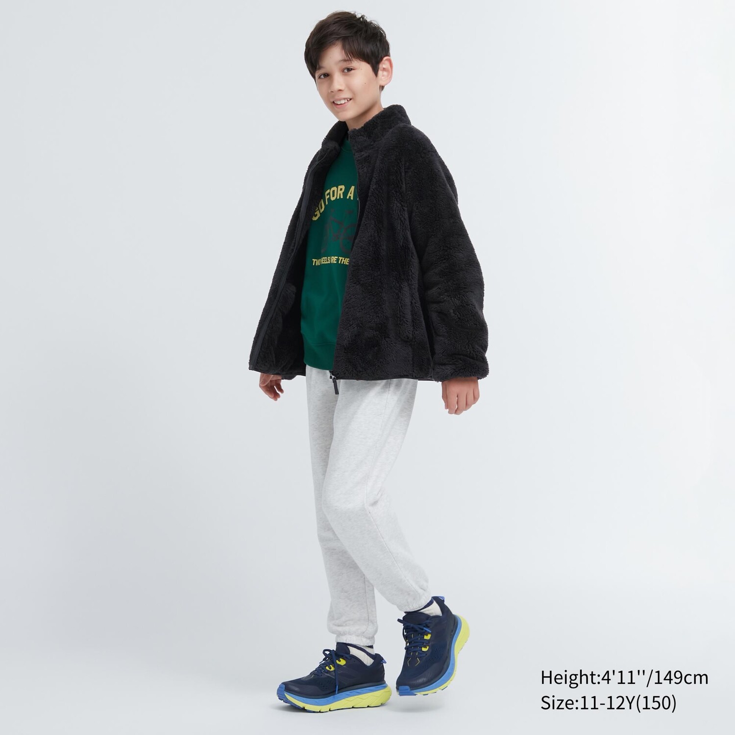 

Детская пушистая флисовая куртка на молнии Uniqlo, черный