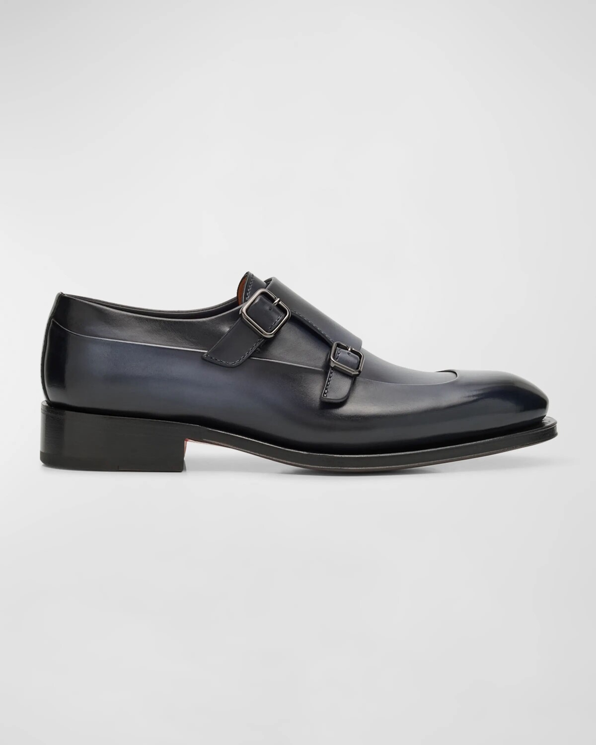 

Мужские лоферы Eros с двумя монками и ремешками Santoni, синий