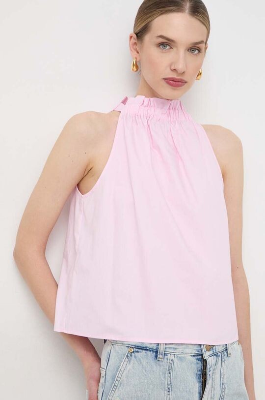 

Хлопковая блузка Pinko, розовый
