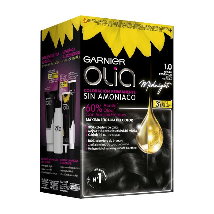 Краска для волос Olia Tinte Sin Amoniaco Garnier, 1.0 Negro ÉBano фото