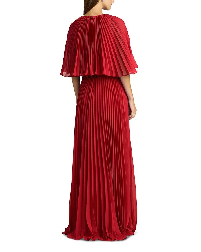

Zac Posen Плиссированное шифоновое платье-кейп, красный