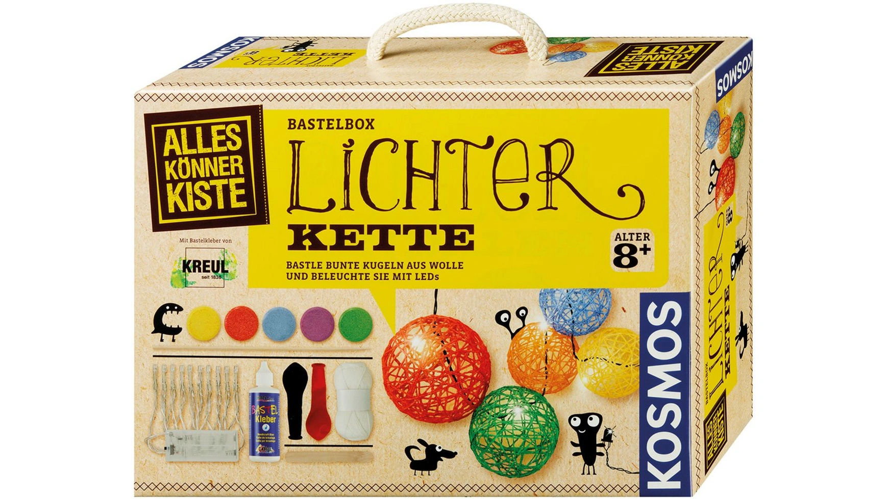 Гирлянда сделайте разноцветные шарики из шерсти и подсветите их светодиодами Kosmos воздушные шарики paterra светлячок 5 шт 30 см разноцветные